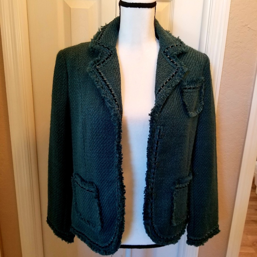 QVC Style, Dialogue, Teal Colored Woven Blazer